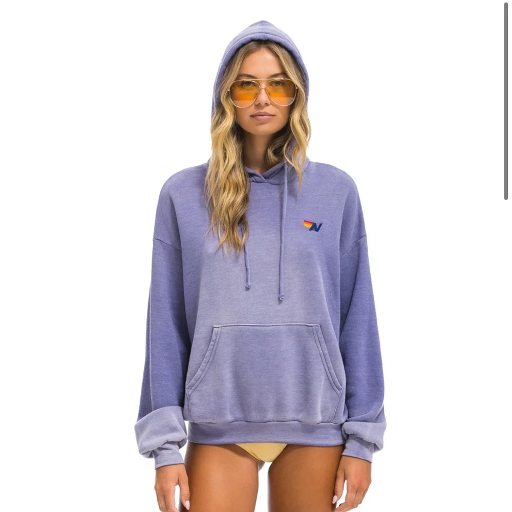 aviator nation unisex pullover relaxed hoodie in faded grape